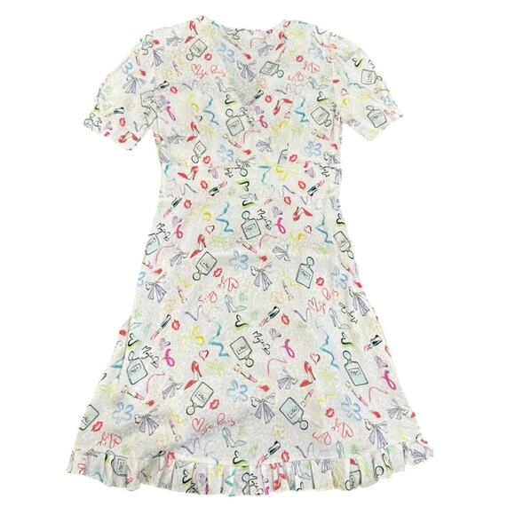 Maje Ramake Dress in White Multi, Size FR 38/US 4-6 - Picture 6 of 6